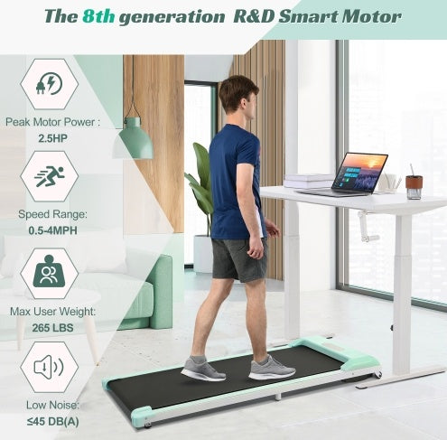 2-in-1 Under Desk Treadmill – 2.5HP Walking & Running Machine with Remote Control