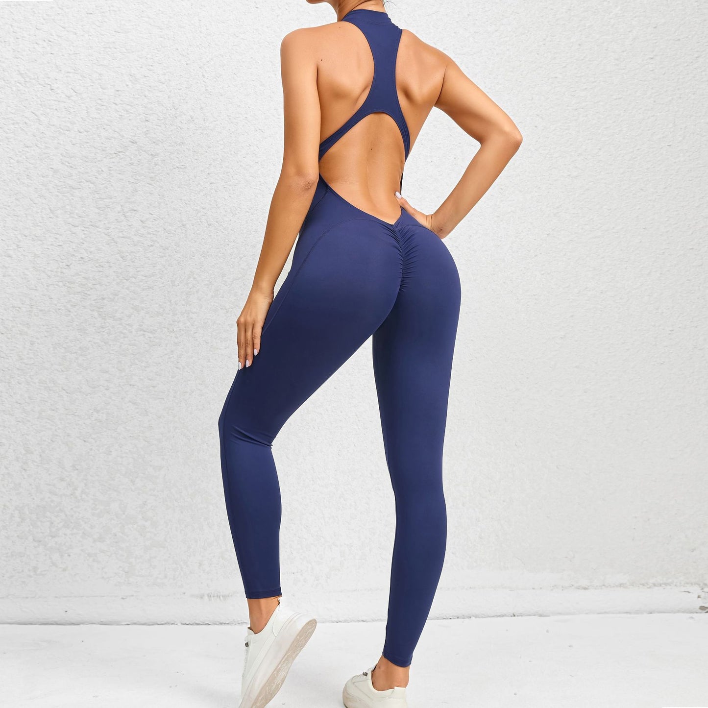 Zippered Yoga Jumpsuit – Stretch Fit & Tummy Control Sportswear