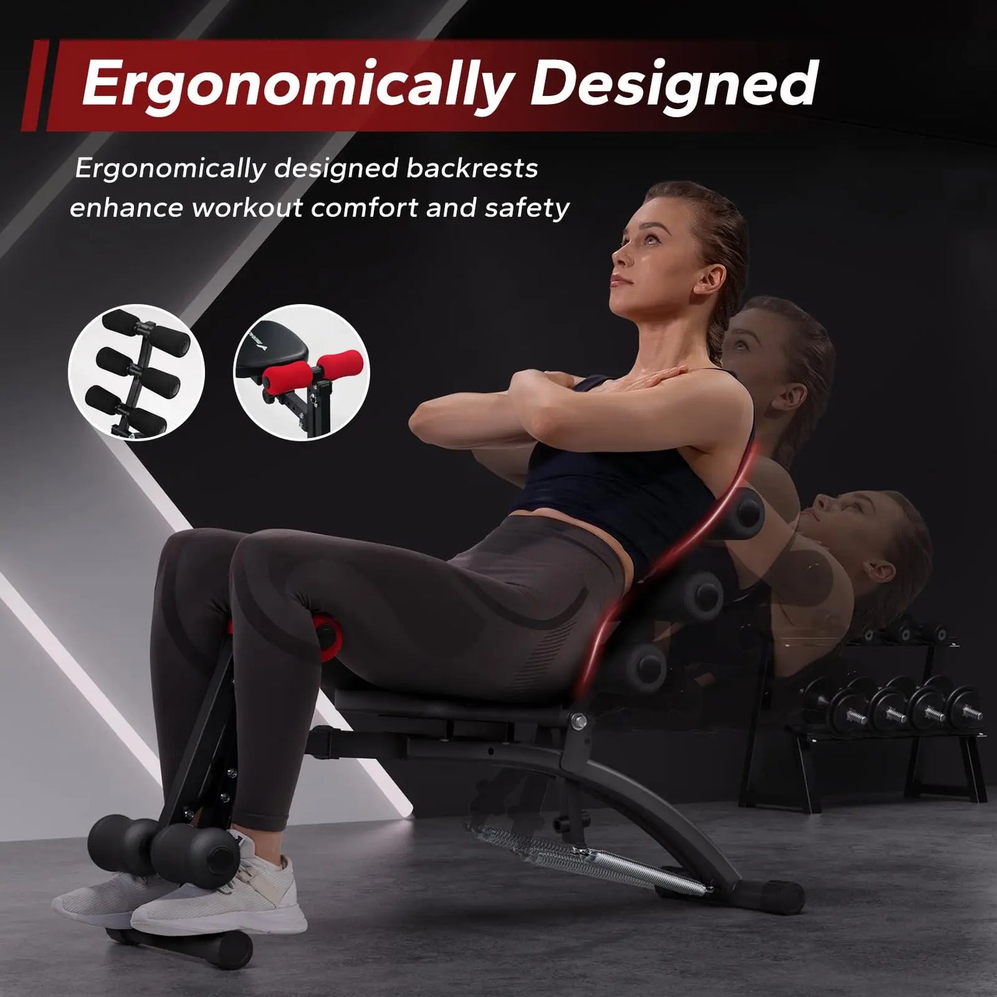 CoreFlex Adjustable Ab Trainer – Multi-Functional Sit-Up Machine for Home Workouts