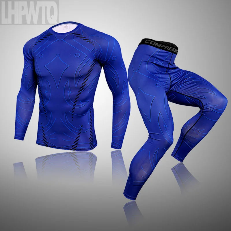 Men's Quick-Dry Compression Tracksuit – Fitness, Running, MMA Training Set