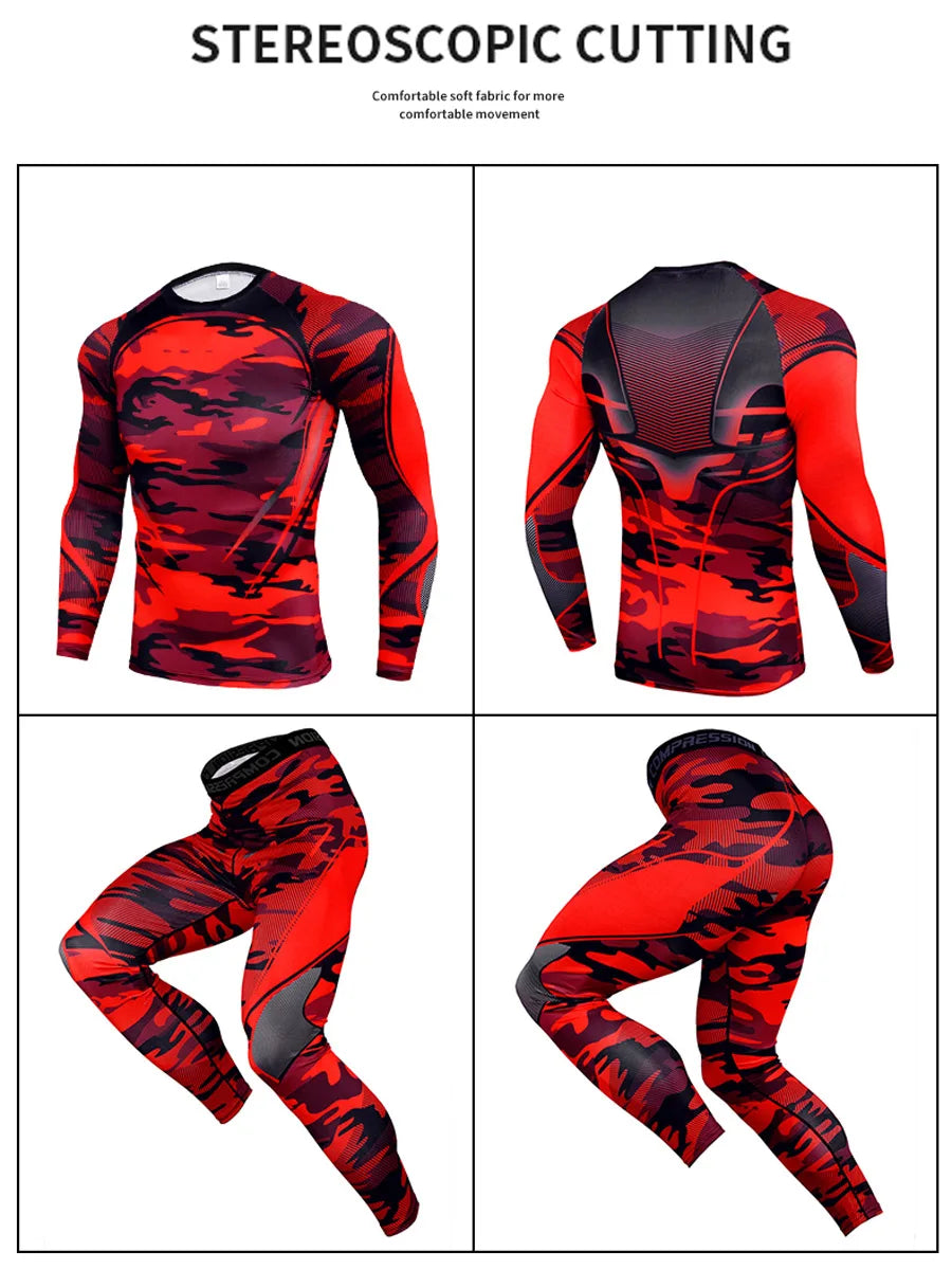 Men's Quick-Dry Compression Tracksuit – Fitness, Running, MMA Training Set