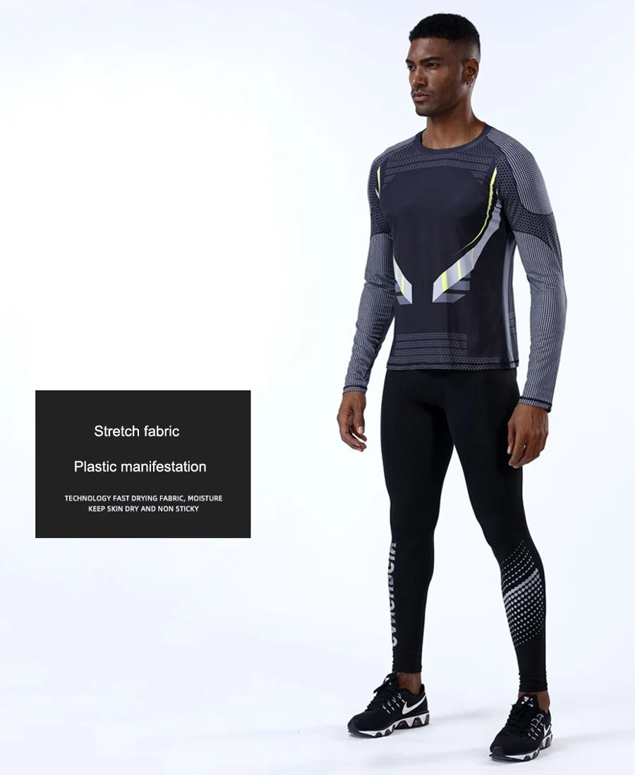 Men's Quick-Dry Compression Tracksuit – Fitness, Running, MMA Training Set